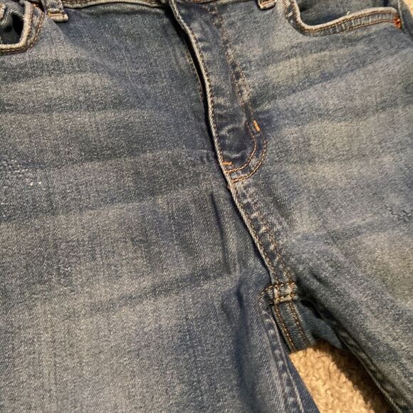 Free People Fringe Crop Jeans size 27 blue distressed - Picture 5 of 5